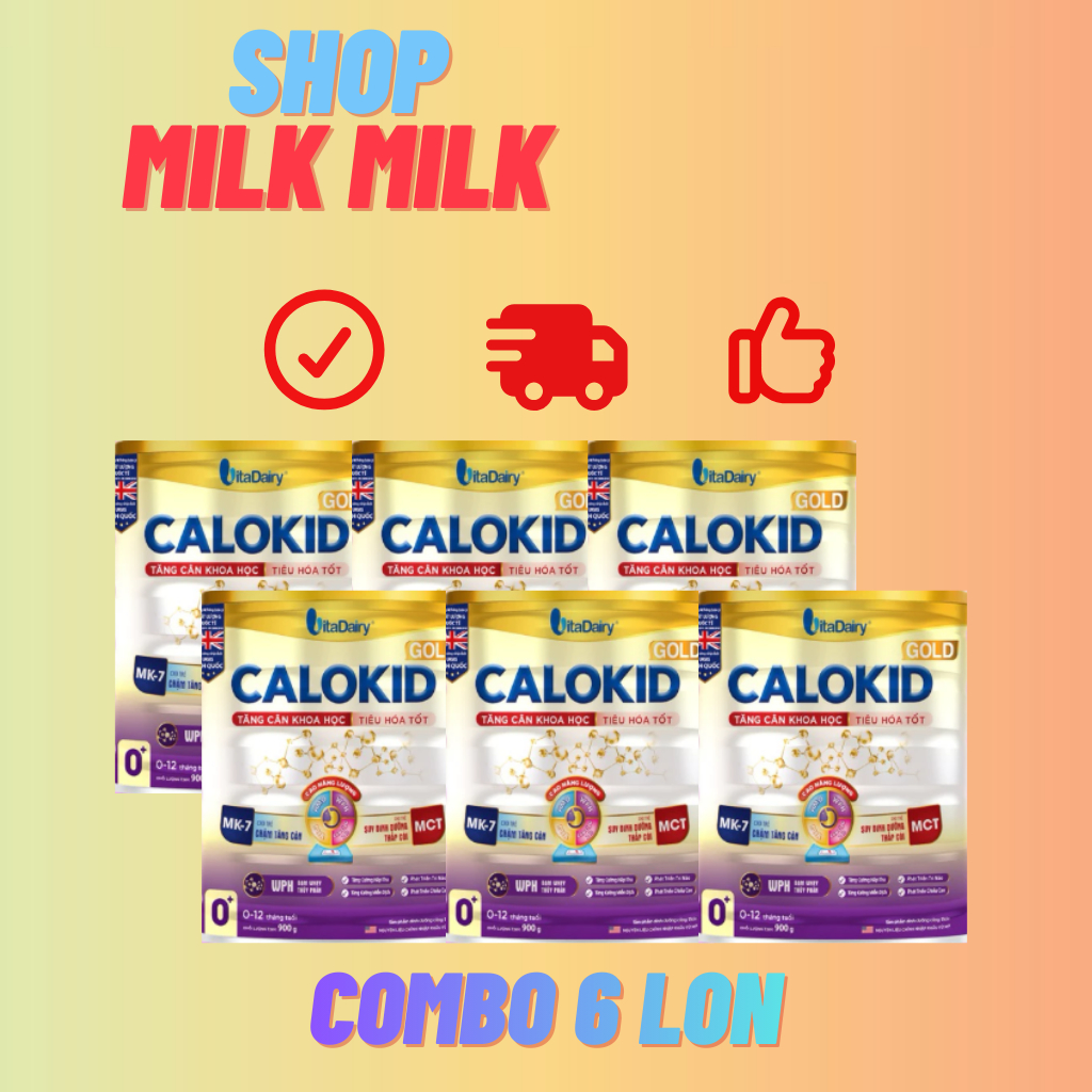 Combo 6lon CALOKID 0+(0-1tuổi) lon 900gr(Date2027)