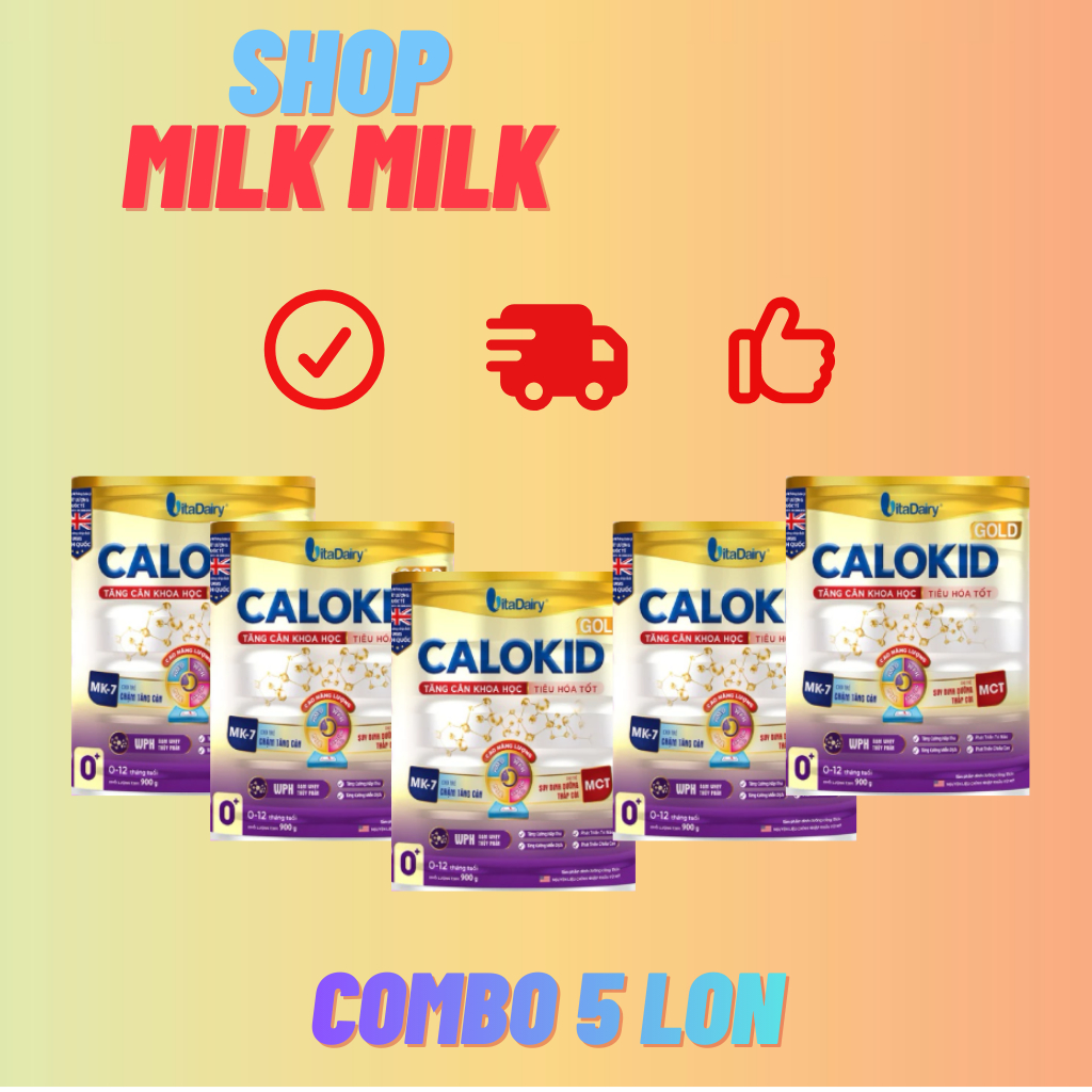 Combo 5lon CALOKID 0+(0-1tuổi)lon 900gr(Date2027)