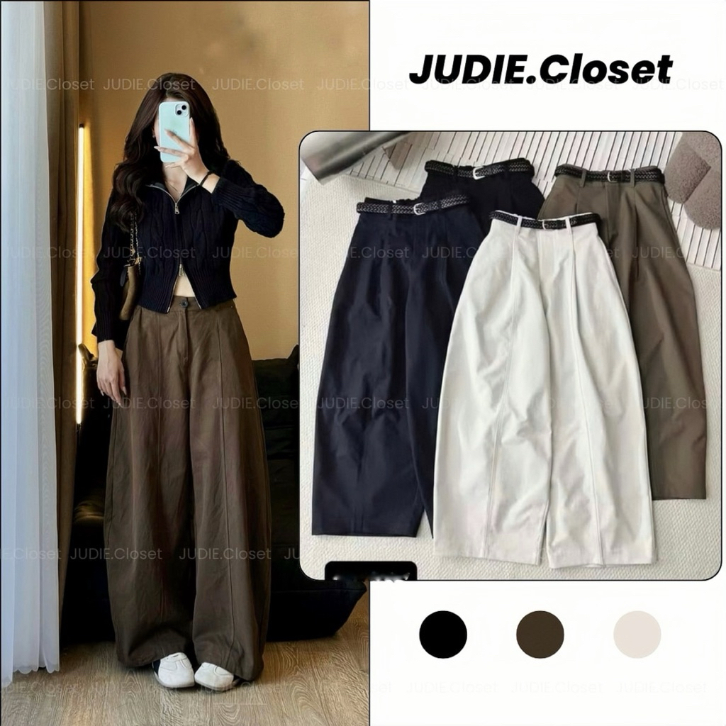 HÀNG QCCC - Quần Thụng Chất Kaki Mềm QCCC Cạp Khoá (chun sau) - ảnh thật JUDIE.Closet