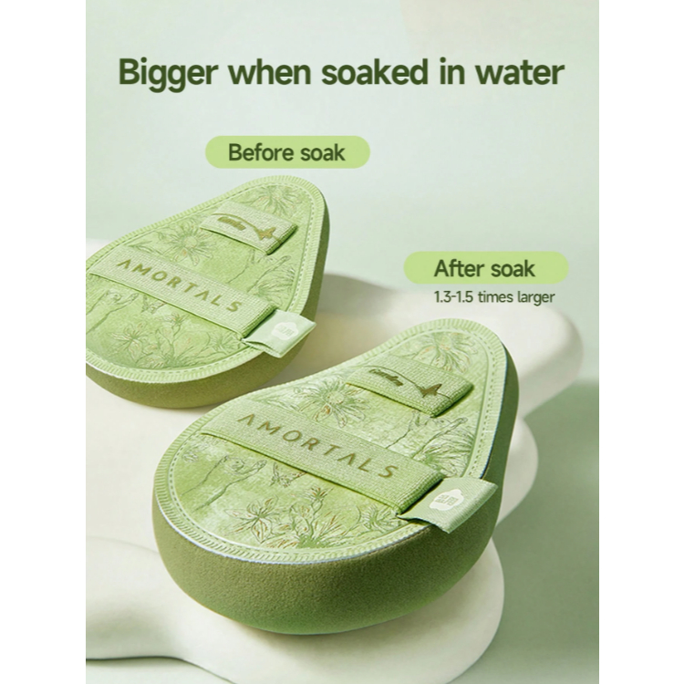 Set 2 bông mút trang điểm kèm hộp Amortals 2pcs Makeup Sponges + 2pcs Storage Cases.