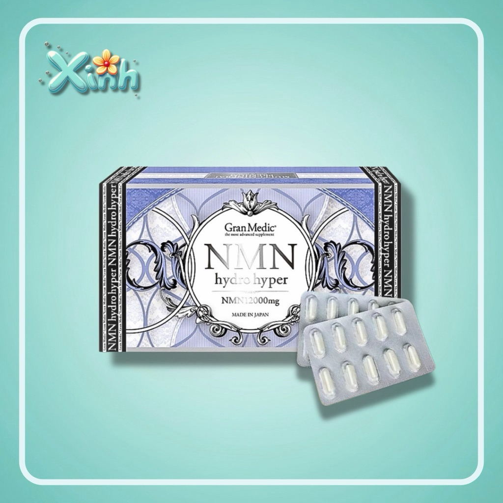 Viên uống Gran Medic NMN Hydro Hyper 12000 Nhật Bản làm trắng da, cải thiện sức khoẻ 80 viên - Xinh