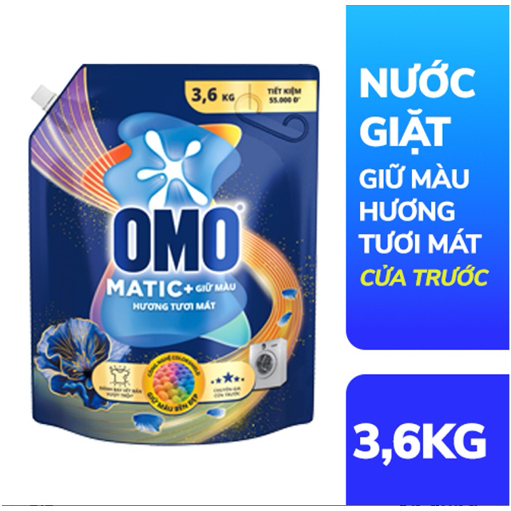 NƯỚC GIẶT OMO MATIC CỬA TRƯỚC GIỮ MÀU 3.6kg.