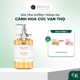  Sữa tắm trắng da thơm lâu hoa cúc vạn thọ Weilaiya giúp da mềm mịn hương thơm sang trọng 450ml 