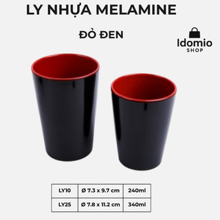  Ly Nhựa Melamine 2 Lớp Đỏ Đen Cao Cấp 