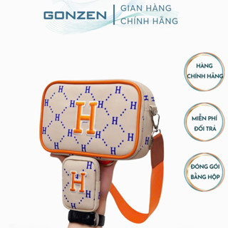 Túi Đeo Chéo Nam Nữ Logo Thêu Chữ H Nhiều Ngăn Vải Canvas Cao Cấp, Túi Xách Nam Nữ Nhỏ Gọn Boy Phố Mẫu Mới_GONZEN TX H6