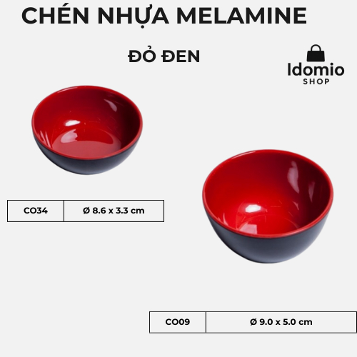 Chén Chấm Tròn 2 Lớp Đỏ Đen Cao Cấp