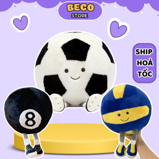  Gấu hình quả bóng đá,bóng chuyền,bóng bi-a nhồi bông êm mịn dễ thương 