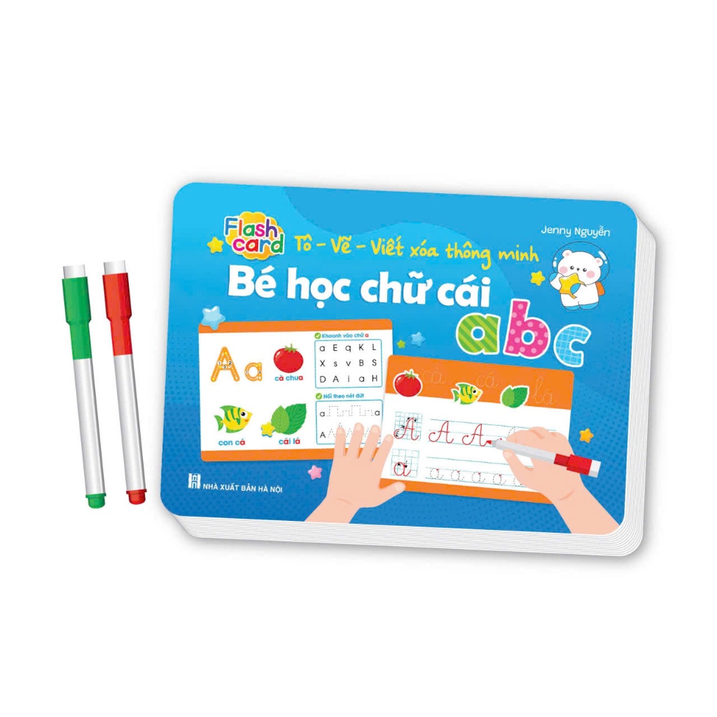 Thẻ học - Flash card Tô - Vẽ - Viết xóa thông minh: Bé học chữ cái abc