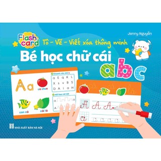 Flash card 32 Thẻ Tô - Vẽ - Viết Xóa Thông Minh Bé Học Chữ Cái Chữ Số