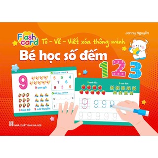 Flash card 32 Thẻ Tô - Vẽ - Viết Xóa Thông Minh Bé Học Chữ Cái Chữ Số