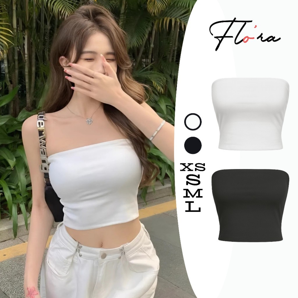   Có Bigsize  Áo Croptop ỐNG NGẮN Chất Vải Borip Kiểu Ôm Body CR36 Áo Thun Nữ Quây Trơn Sexy Tôn Dáng Flo'ra 