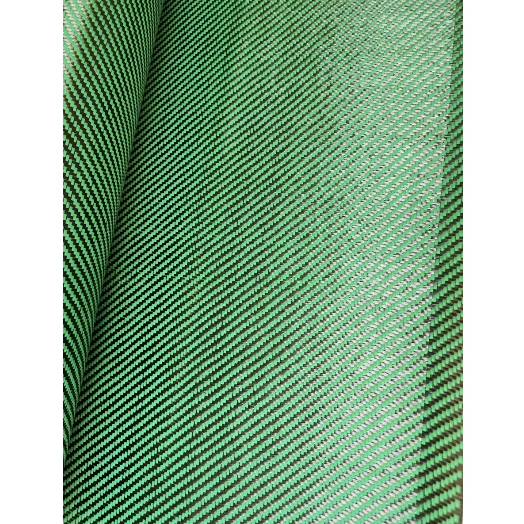 CUỘN VẢI SỢI KEVLAR-CARBON MIX ĐEN XANH LÁ - VÂN CHÉO
