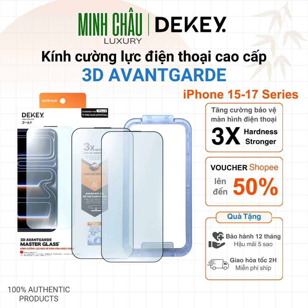 [COMBO 2 Kính Có Viền Mỏng] Kính Cường Lực DEKEY Master Glass 3D Avantgarde 15-17Promax 3D Full Màn 