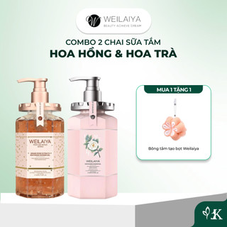  Combo 2 chai sữa tắm trắng da thơm lâu Weilaiya Shower Gel 450ml giúp làm sạch cho da căng mịn 