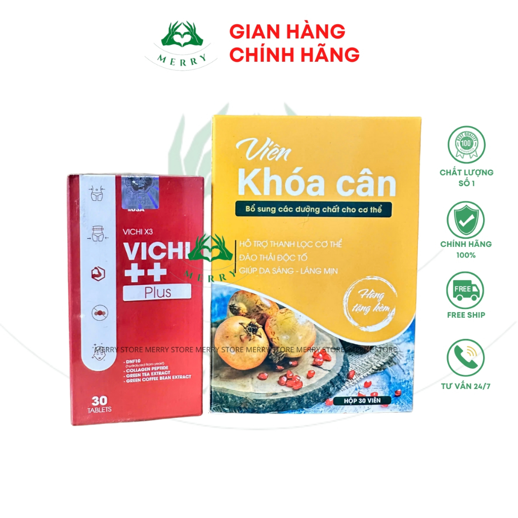 Giảm Cân Vichi++ Plus Chính Hãng MERRY STORE Giúp Giảm Cân An Toàn Hiệu Qủa giảm 2-6 Kg Sau 30 Ngày 