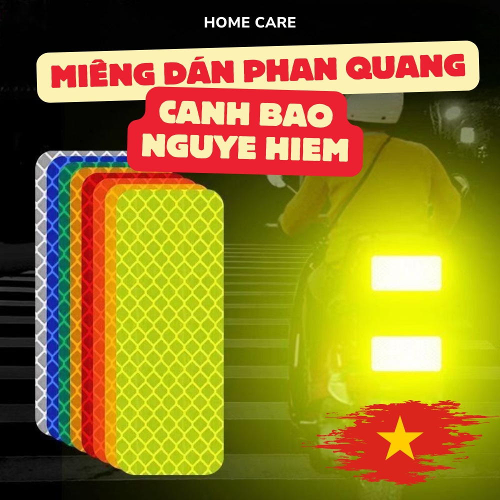 10 Miếng Dán Phản Quang PET Phát Sáng Ban Đêm