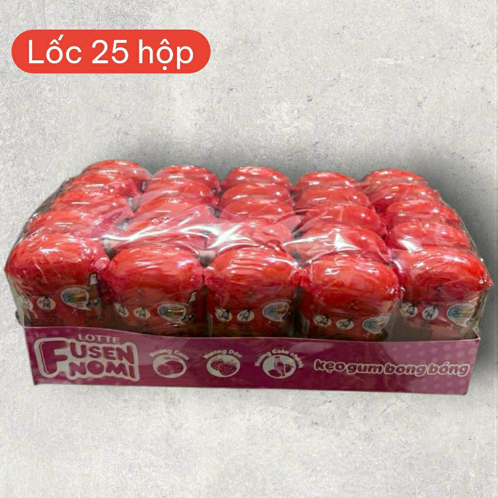 combo 25 hộp kẹo gum bong bóng lotte fusen nomi thơm ngon khó cưỡng