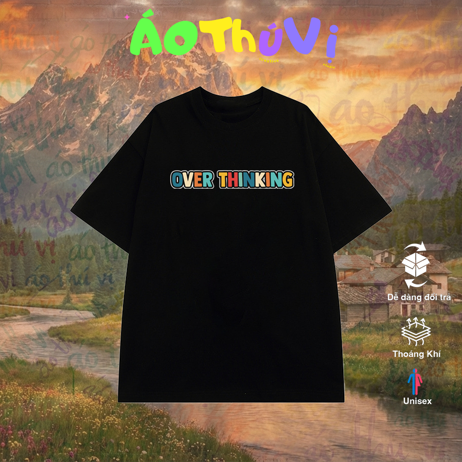 ÁOTHÚVỊ Áo Thun Cổ Tròn Cotton In Hình Thú Over Thinking