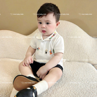 ( HÀNG CÓ SẴN ) Áo polo thêu hình cho bé trai 7-20kg áo polo cho bé