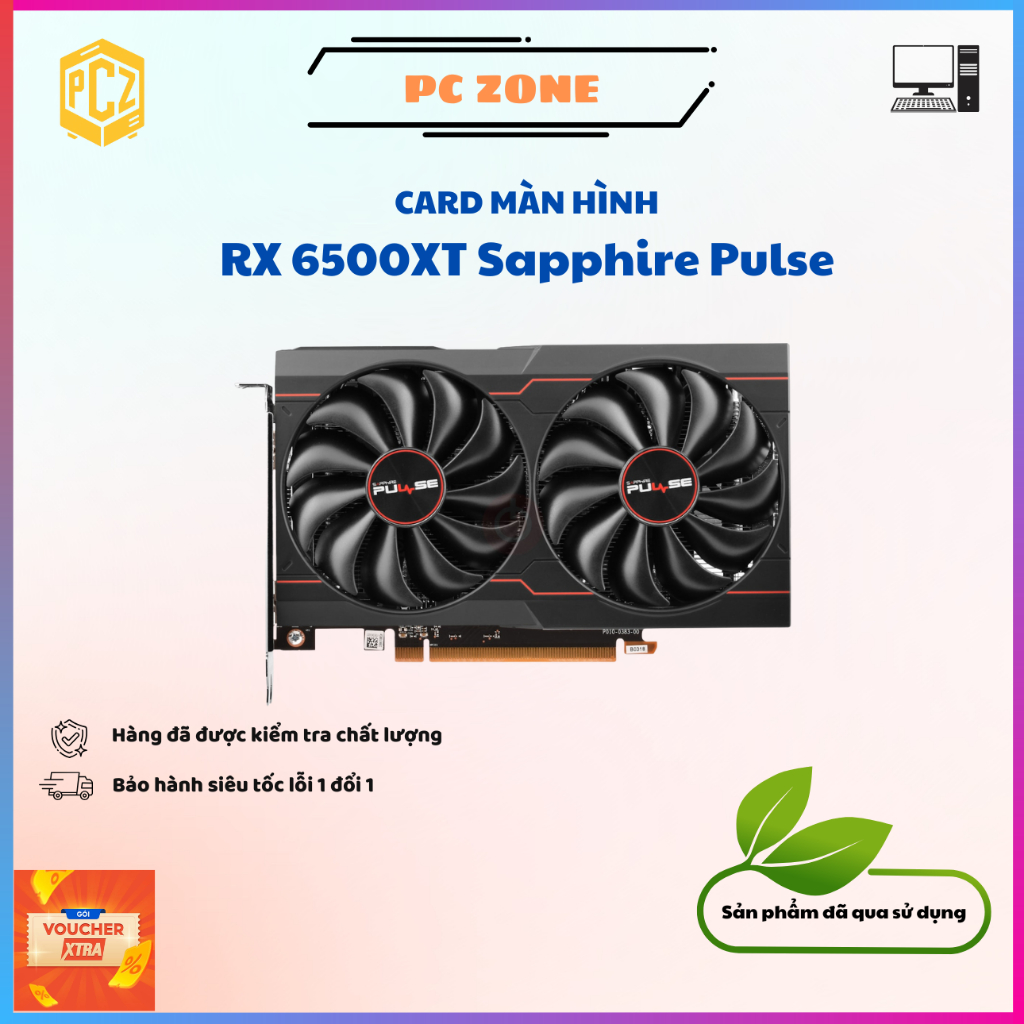 VGA - Card màn hình máy tính Sapphire RX 6500XT 4GB Pulse - 2ND