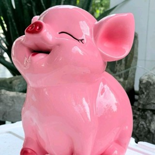 Heo đất /Lợn đất Size To cao 30cm tai vểnh lợn ngậm tiền_ống tiền tiết kiệm