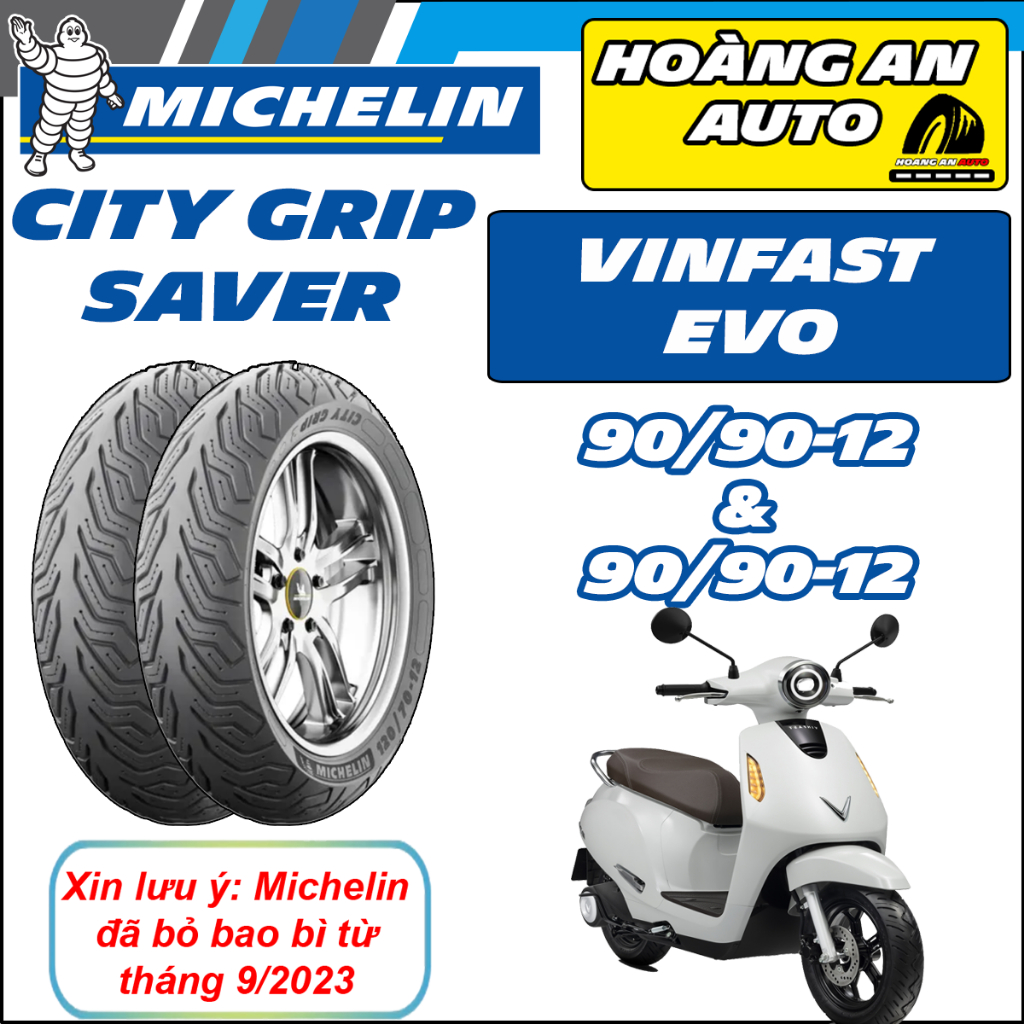 (MICHELIN - VINFAST EVO) Vỏ lốp xe Michelin City Grip Saver cho xe điện size 90/90-12 & 90/90-12