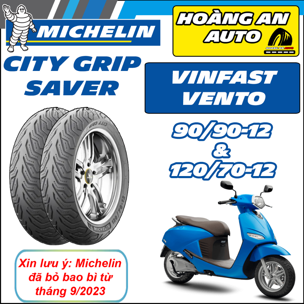 (MICHELIN - VINFAST VENTO) Vỏ lốp xe Michelin City Grip Saver cho xe điện size 90/90-12 & 120/70-12