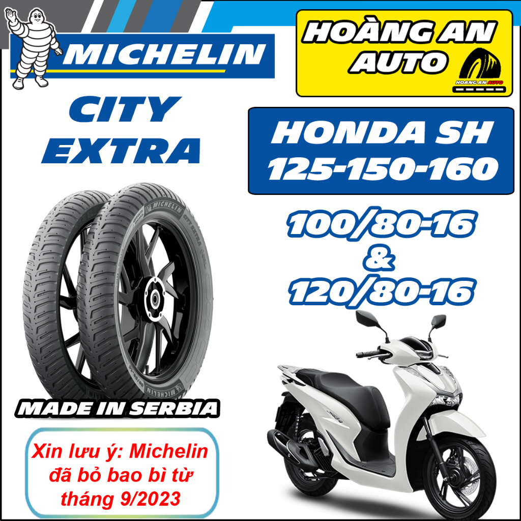 (City Extra - SH 125 150) Vỏ lốp xe Michelin City Extra hàng Châu Âu cho SH, 100/80-16 & 120/80-16