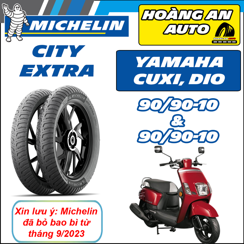(CITY EXTRA - CUXI - DIO) Vỏ lốp xe Michelin City Extra cho CUXI và DIO size trước và sau 90/90-10