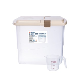 Thùng Đựng Gạo Chữ Nhật Dung Tích 10kg Chống Ẩm Mốc Và Côn Trùng Chính Hãng VIỆT NHẬT (Mã 5355)