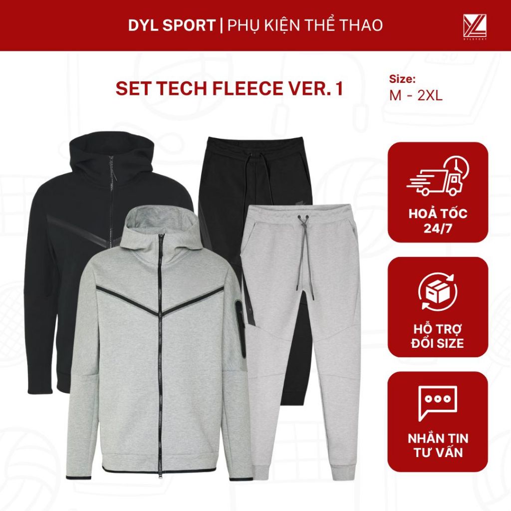 [HÀNG MỚI VỀ] Set quần áo nỉ thể thao Tech Fleece Ver. 1 chất liệu cao cấp, Hottrend 2026