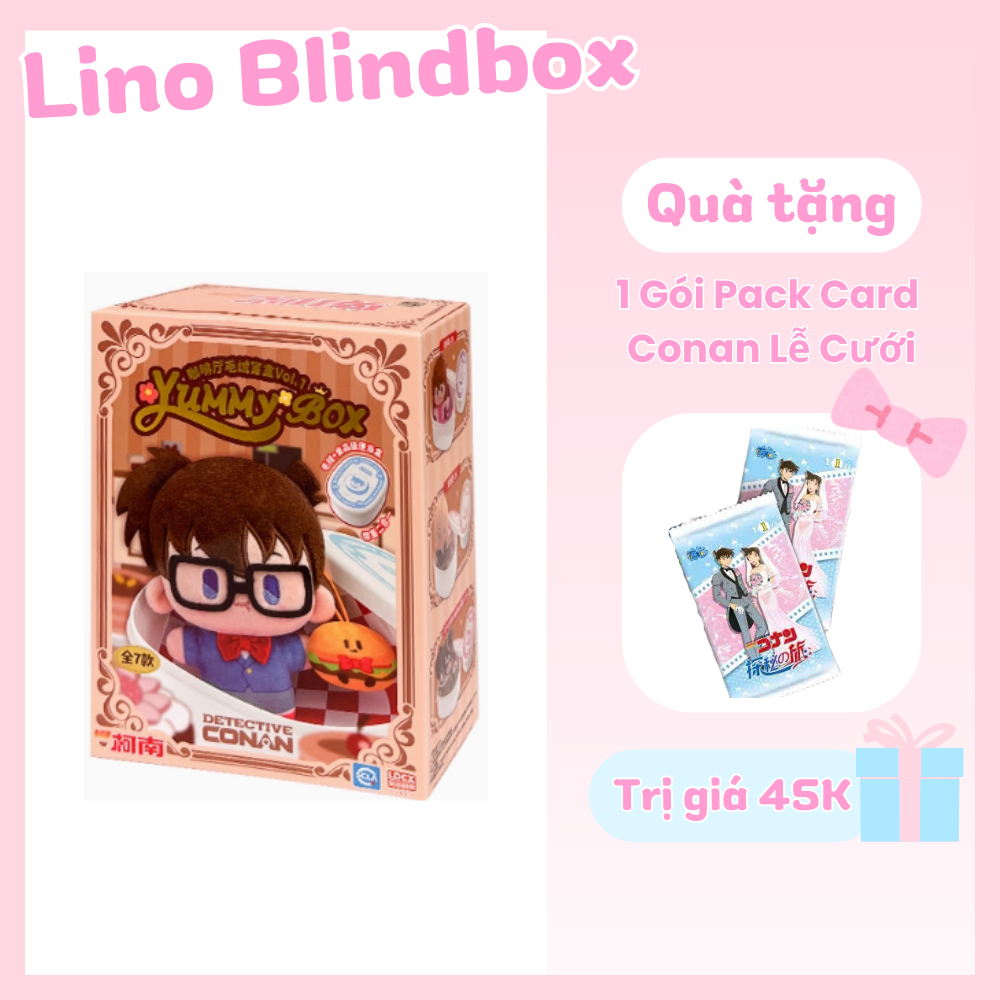 [Có sẵn] Blindbox Chính Hãng Móc Khóa Detective Conan Yummy Box Vol.1 - Hộp Mù Nhồi Bông Conan