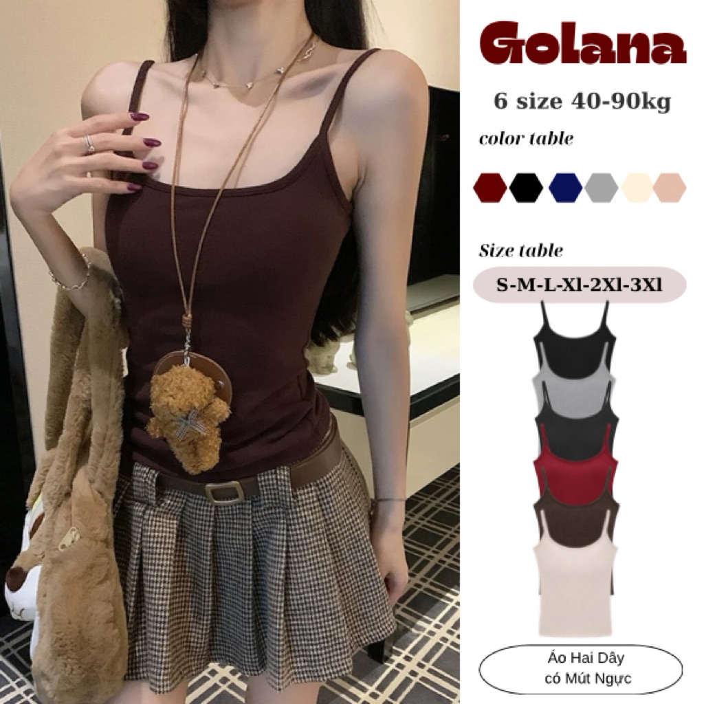 [KÈM MÚT] Áo hai dây nữ basic ôm dáng chất thun cotton mịn tôn dáng  BL24 (Có Bigsize) | BigBuy360 - bigbuy360.vn