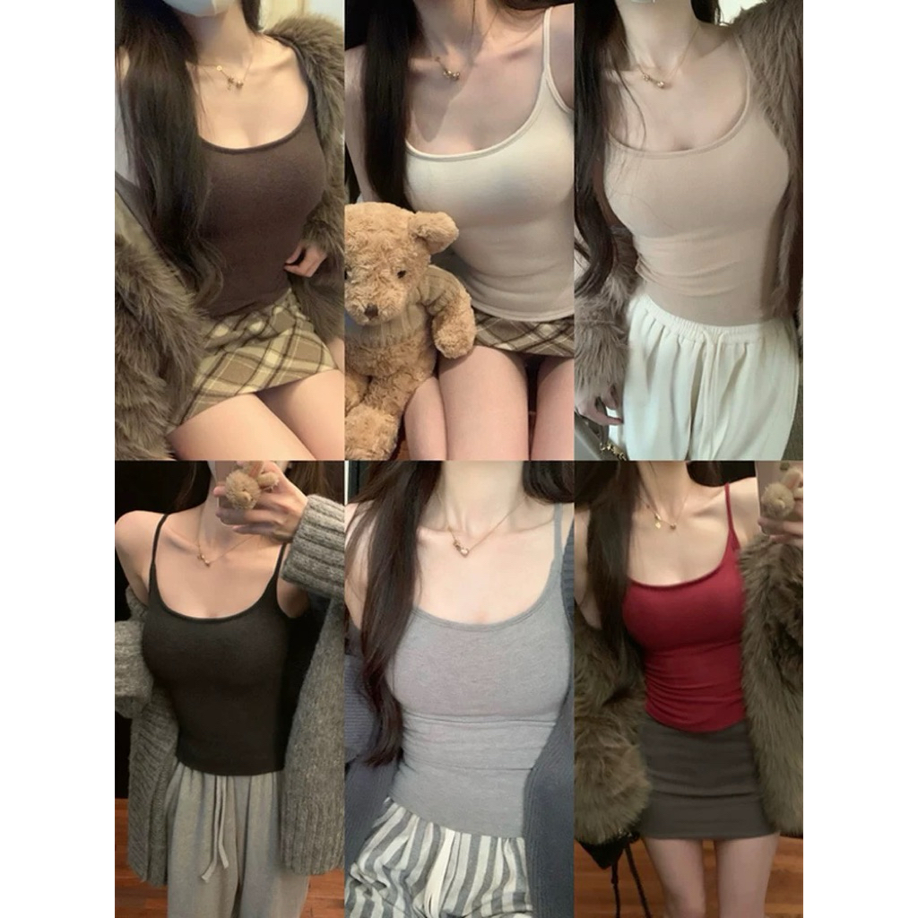 [KÈM MÚT] Áo hai dây nữ basic ôm dáng chất thun cotton mịn tôn dáng  BL24 (Có Bigsize) | BigBuy360 - bigbuy360.vn