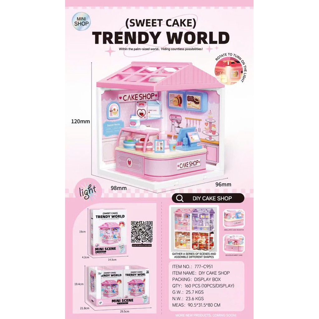 🍔 MÔ HÌNH DIY CỬA HÀNG HAMBURGER, CAKE SHOP, BUBBLE TEA, ICE - CREAM SHOP MINI – MINI SCENE TRANG TR