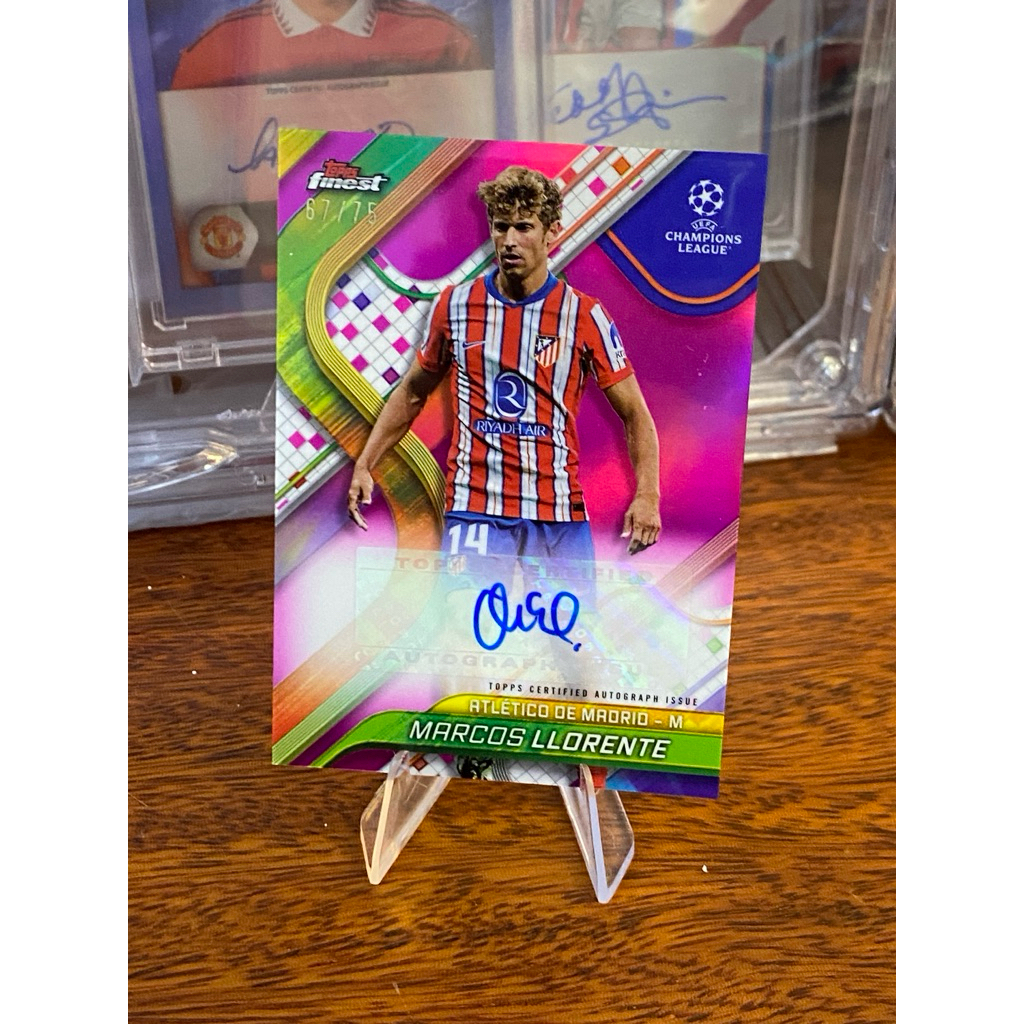 Thẻ Chữ Kí Cầu Thủ Chính Hãng Marcos Llorente Topps Finest 2024/25 Athletico de Madrid /75 (Thẻ Cứng