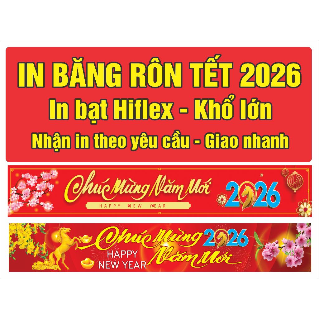In Băng Rôn Tết 2026 Treo Trước Cửa – In Bạt Hiflex Khổ Lớn Theo Yêu Cầu