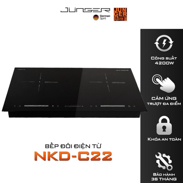 Combo 3 Bếp từ đôi JUNGER JG NKD-22 + Máy hút mùi