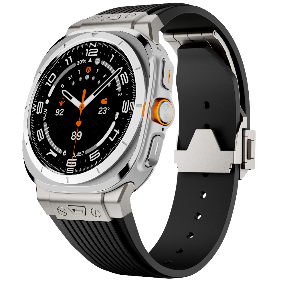 Dây Silicone Đầu Nối Kim Loại Hublot Style cho Samsung Galaxy Watch Ultra 47mm