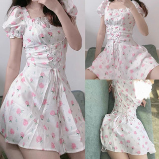 [ẢNH THẬT] Đầm dâu hồng nút gài dây nơ rút trước sau