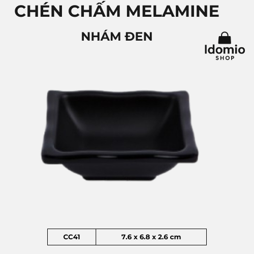 Combo 2, COmbo 5 Chén Nước Chấm Vuông Melamine Màu Đen– CC41N