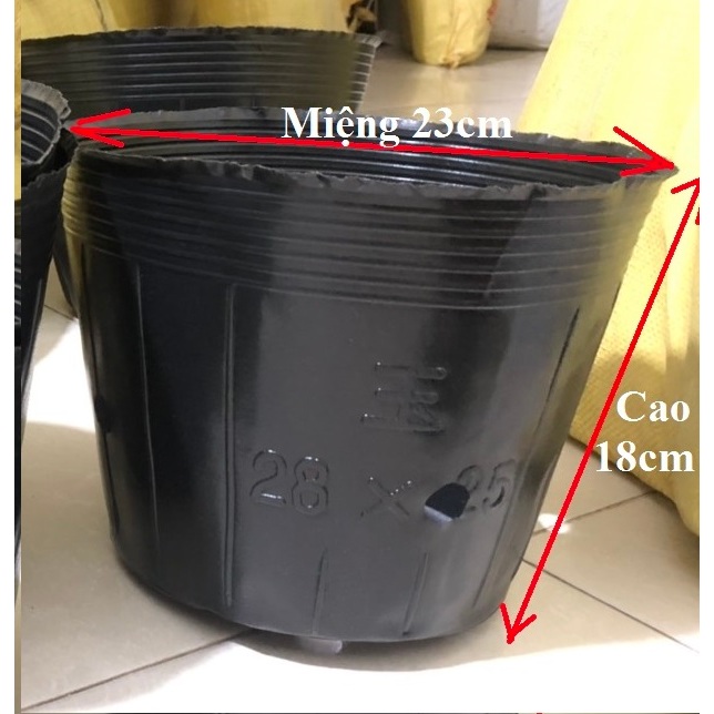 Túi bầu ươm nhựa dẻo - Bầu ươm cây mã 28x25 | đường kính miệng 23cm cao 18cm