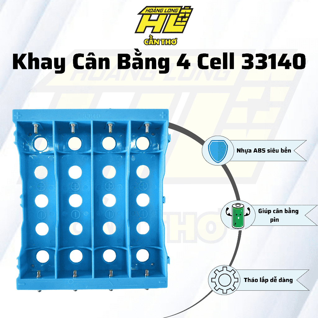 Khay 4 Cell 33140/33138/32140 Cân Bằng Điện Áp | Kèm Chốt Đồng