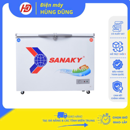 [ SHIP HOẢ TỐC ĐÀ NẴNG , HUẾ ]Tủ đông 2 ngăn 2 cánh mở Sanaky VH 2899W1 (220 lít)- Chính hãng BH-24 