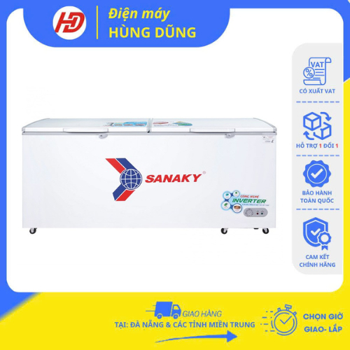 [ SHIP HOẢ TỐC  ĐÀ NẴNG, HUẾ ]Tủ đông 1 ngăn 2 cánh Inverter Sanaky VH-8699HY3 760 lít- Chính hãng B