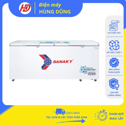 [ SHIP HOẢ TỐC 2H TẠI HCM ]Tủ đông 1 ngăn 2 cánh Inverter Sanaky VH-8699HY3 760 lít- Chính hãng BH-2