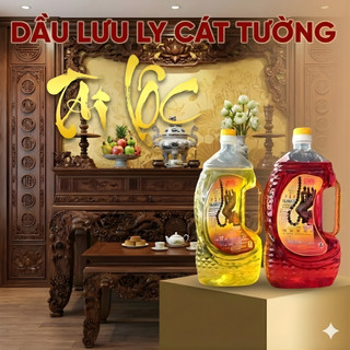   SỈ  Combo Thùng 6 Chai Dầu Lưu Ly Cát Tường Không Mùi Không Khói 1,2KG An Toàn Không Độc Hại 