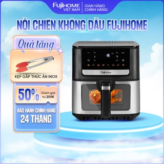 Nồi chiên không dầu 7L FUJIHOME Nhập Khẩu, nồi chiên mặt kính chịu nhiệt tự ngắt tặng kèm gắp
