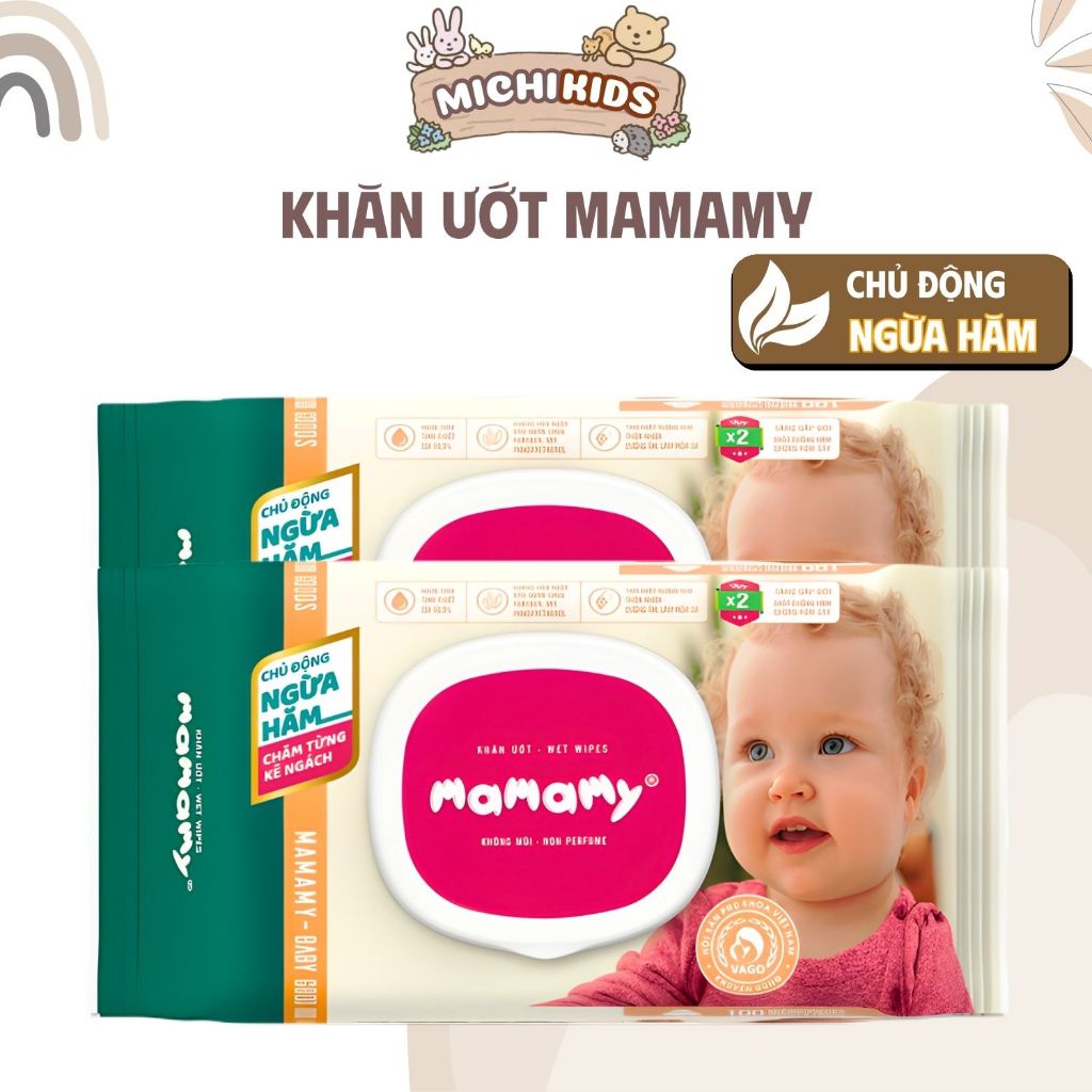 Khăn Ướt Mamamy Không Mùi An Toàn Lành Tính Cho Bé, Khăn Ướt Mamamy Dịu Nhẹ Ngừa Hăm Cho Da Nhạy Cảm