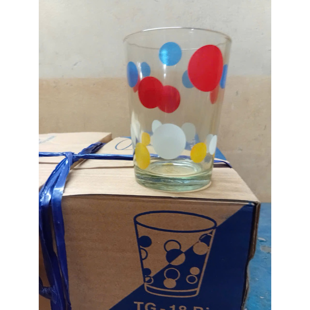 6 ly thuy tinh chấm bi 230ml